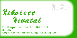 nikolett hivatal business card